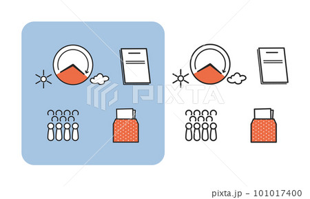 雇用条件の単体とグループ化した表現　セット　イラスト素材 101017400
