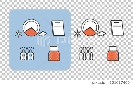 雇用条件の単体とグループ化した表現　セット　イラスト素材 101017400