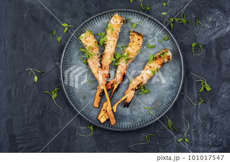 Large shrimp grill. Large shrimp grill. 101017547