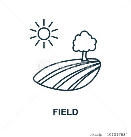 Field line icon. Monochrome simple Field outline icon for templates, web design and infographics Field line icon. Monochrome simple Field outline icon for templates, web design and infographics 101017684
