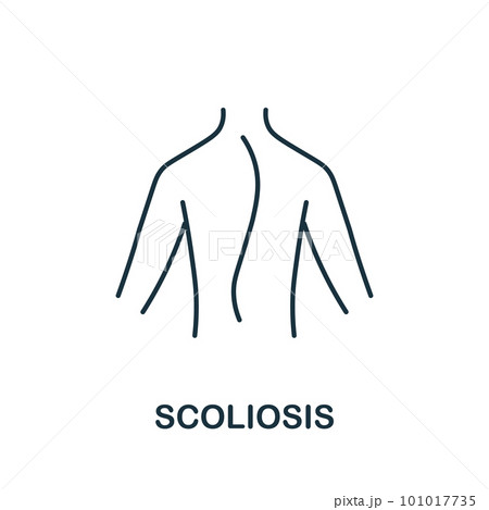 Scoliosis line icon. Monochrome simple Scoliosis outline icon for templates, web design and infographics 101017735