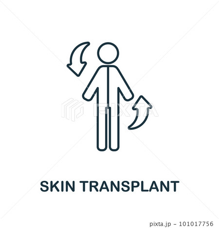 Skin Transplant line icon. Element sign from transplantation collection. Flat Skin Transplant outline icon sign for web design, infographics and more. Skin Transplant line icon. Element sign from transplantation collection. Flat Skin Transplant outline icon sign for web design, infographics and more. 101017756