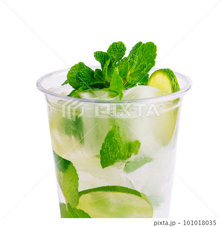 Fresh mojito drink on white background Fresh mojito drink on white background 101018035