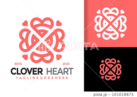 Abstract clover heart logo vector icon illustration 101018873