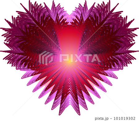 Gradient line art heart shape. 101019302
