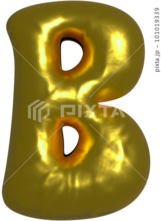 Shiny Gold Balloon Letter B Capital.のイラスト素材 [101019339] - PIXTA