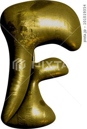 Shiny gold balloon metallic letter F capital. Shiny gold balloon metallic letter F capital. 101019354