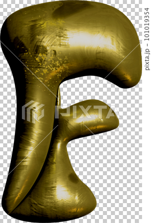 Shiny gold balloon metallic letter F capital. Shiny gold balloon metallic letter F capital. 101019354