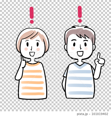 思いつく笑顔の男女 101019402