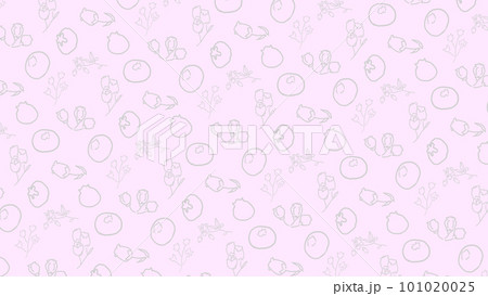 ブルーベリーの可愛いシームレス背景素材 101020025