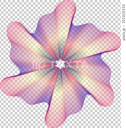 3D geometric gradient red flower. - Stock Illustration [101020350] - PIXTA