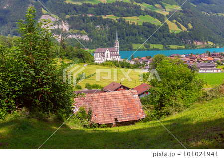 Lungern. Panorama. Old medieval village in the swiss alps. Lungern. Panorama. Old medieval village in the swiss alps. 101021941