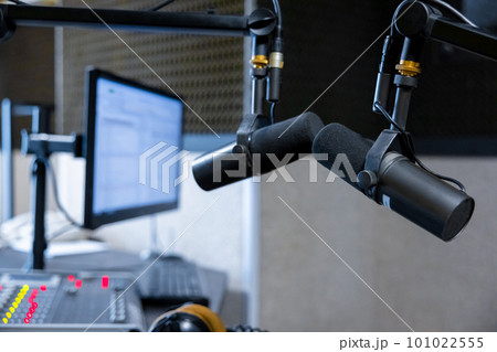 Close up of recording euipment at the recording studio 101022555