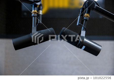 Close up of recording euipment at the recording studio 101022556