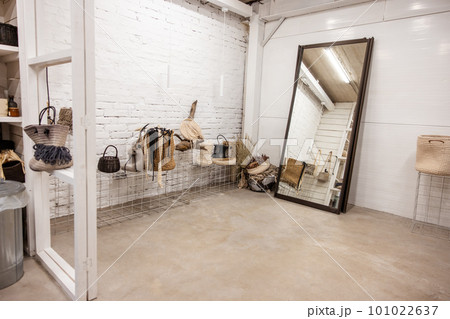 Empty room with modern interior in boho style 101022637