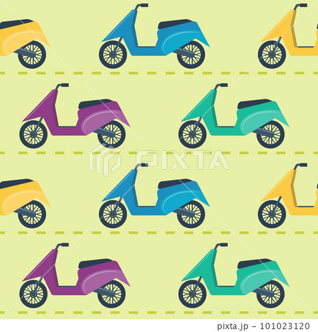 Seamless pattern with scooters 101023120