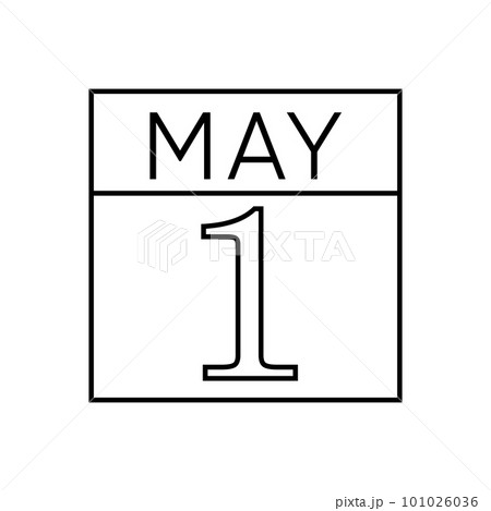 Calendar 1st of May flat icon on white background. International Workers Day. Calendar 1st of May flat icon on white background. International Workers Day. 101026036