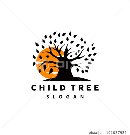 Tree Logo, Life Balance Education Vector, Luxurious Elegant Simple Tree Design, Playground Illustration Icon 101027925