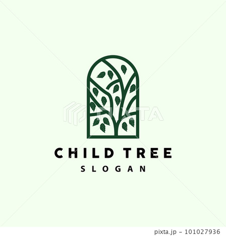 Tree Logo, Life Balance Education Vector, Luxurious Elegant Simple Tree Design, Playground Illustration Icon 101027936