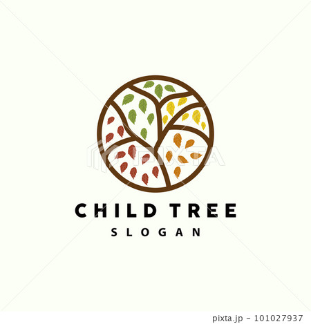 Tree Logo, Life Balance Education Vector, Luxurious Elegant Simple Tree Design, Playground Illustration Icon 101027937