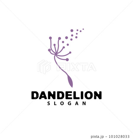 Dandelion Flower Vector, Flower Plant Illustration Icon, Dendelion Logo Simple Design 101028033