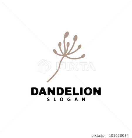 Dandelion Flower Vector, Flower Plant Illustration Icon, Dendelion Logo Simple Design 101028034