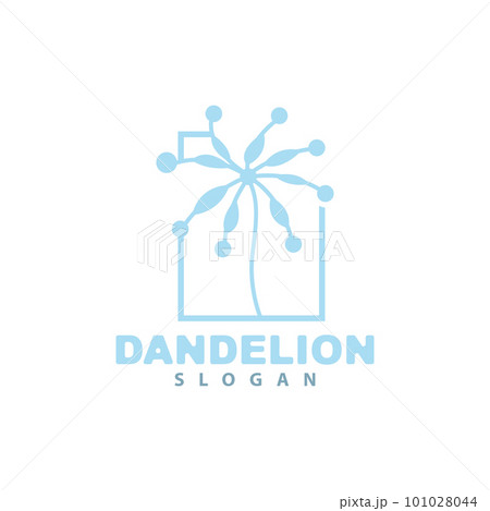 Dandelion Flower Vector, Flower Plant Illustration Icon, Dendelion Logo Simple Design 101028044