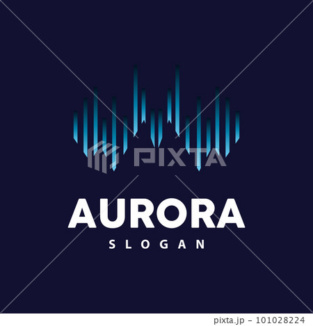 Aurora Logo, Light Wave Vector, Nature Landscape Design, Product Brand Template Illustration Icon 101028224