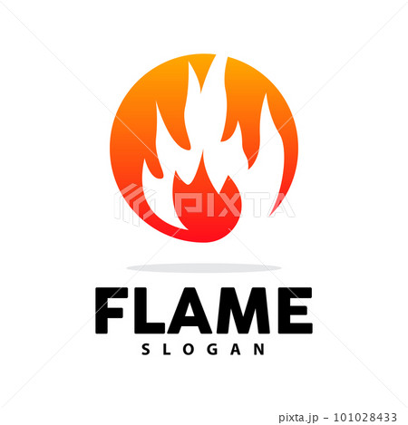 Red Flame Logo, Burning Heat Fire Vector, Fire Logo Template Icon Design 101028433