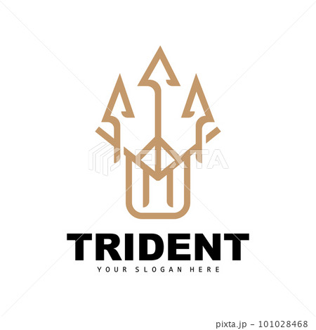 Trident Logo, Vector Magic Spear of Poseidon Neptune, Triton King Design, Template Icon Brand Illustration Trident Logo, Vector Magic Spear of Poseidon Neptune, Triton King Design, Template Icon Brand Illustration 101028468