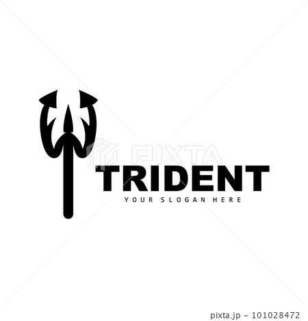 Trident Logo, Vector Magic Spear of Poseidon Neptune, Triton King Design, Template Icon Brand Illustration 101028472