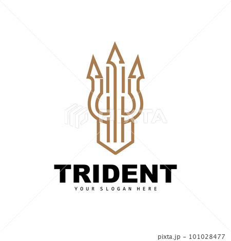 Trident Logo, Vector Magic Spear of Poseidon Neptune, Triton King Design, Template Icon Brand Illustration Trident Logo, Vector Magic Spear of Poseidon Neptune, Triton King Design, Template Icon Brand Illustration 101028477