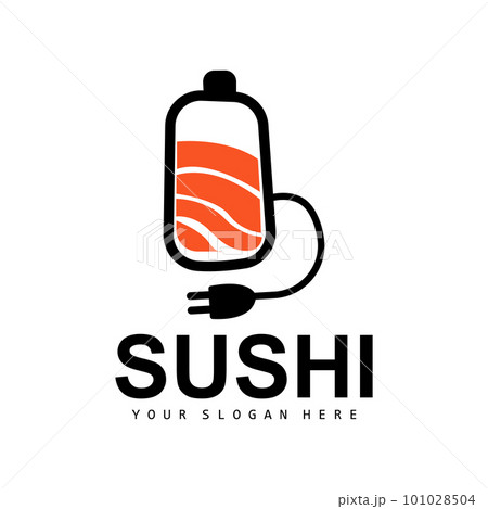 Sushi Logo, Japanese Food Sushi Seafood Vector, Japanese Cuisine Product Brand Design, Template Icon 101028504