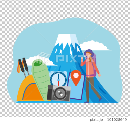 A woman climbing mountains 101028649