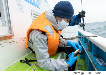 海釣りを楽しむ男の子 海釣りを楽しむ男の子 101028845