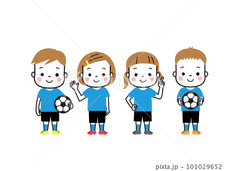 サッカーチームの子どもたち 男女四人 サッカーチームの子どもたち 男女四人 101029652