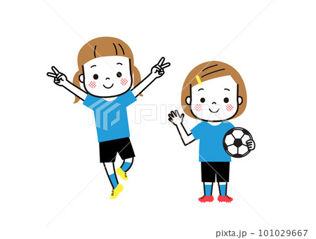 サッカーをする女の子  サッカーをする女の子  101029667