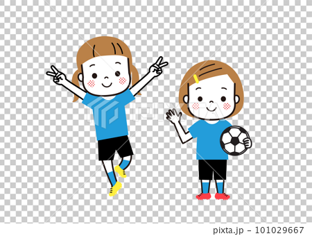 サッカーをする女の子　 101029667