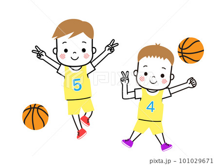 バスケをする子ども　バスケットボール 101029671