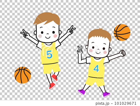 バスケをする子ども　バスケットボール 101029671