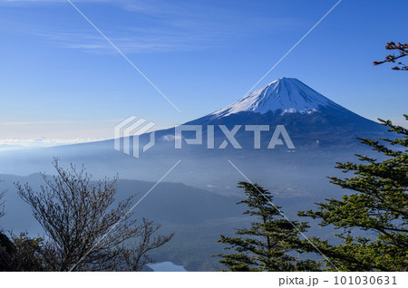 (山梨県)御坂山地・王岳~鬼ヶ岳稜線上から見る富士山の絶景 (山梨県)御坂山地・王岳~鬼ヶ岳稜線上から見る富士山の絶景 101030631