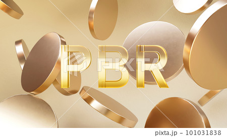 PBRのテキスト3Dレンダリング, 株価純資産倍率のビジネスコンセプト背景イメージ 101031838