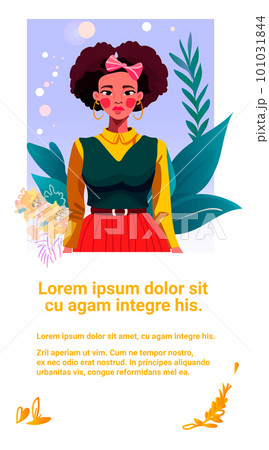 beautiful african american woman young girl posing in casual clothes mothers day card template portrait 101031844