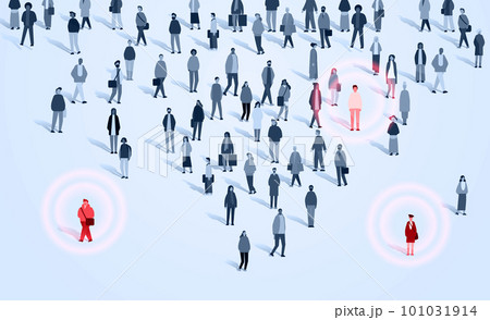 people group around red infected persons coronavirus spreading concept horizontal people group around red infected persons coronavirus spreading concept horizontal 101031914