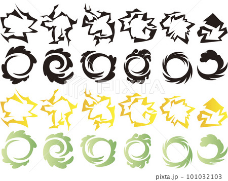 属性ワンポイントアイコン素材　雷・風 101032103