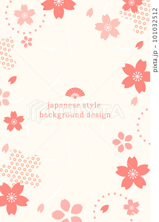 和風背景　　桜モチーフの和風な背景デザイン。日本のイメージ。伝統模様 101032512