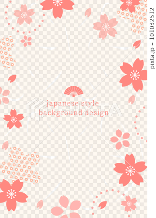 和風背景　　桜モチーフの和風な背景デザイン。日本のイメージ。伝統模様 101032512