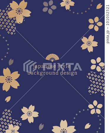 和風背景　　桜モチーフの和風な背景デザイン。日本のイメージ。伝統模様 101032521
