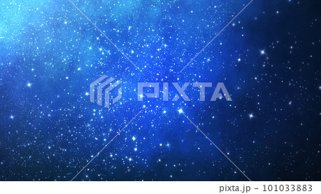 星空、夜空、宇宙の背景。キラキラ水彩イラスト。 101033883