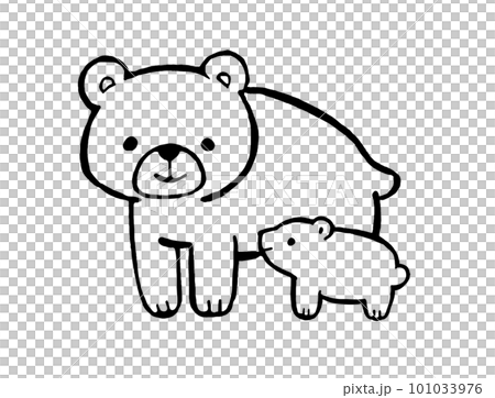 かわいいクマの親子のイラスト 101033976